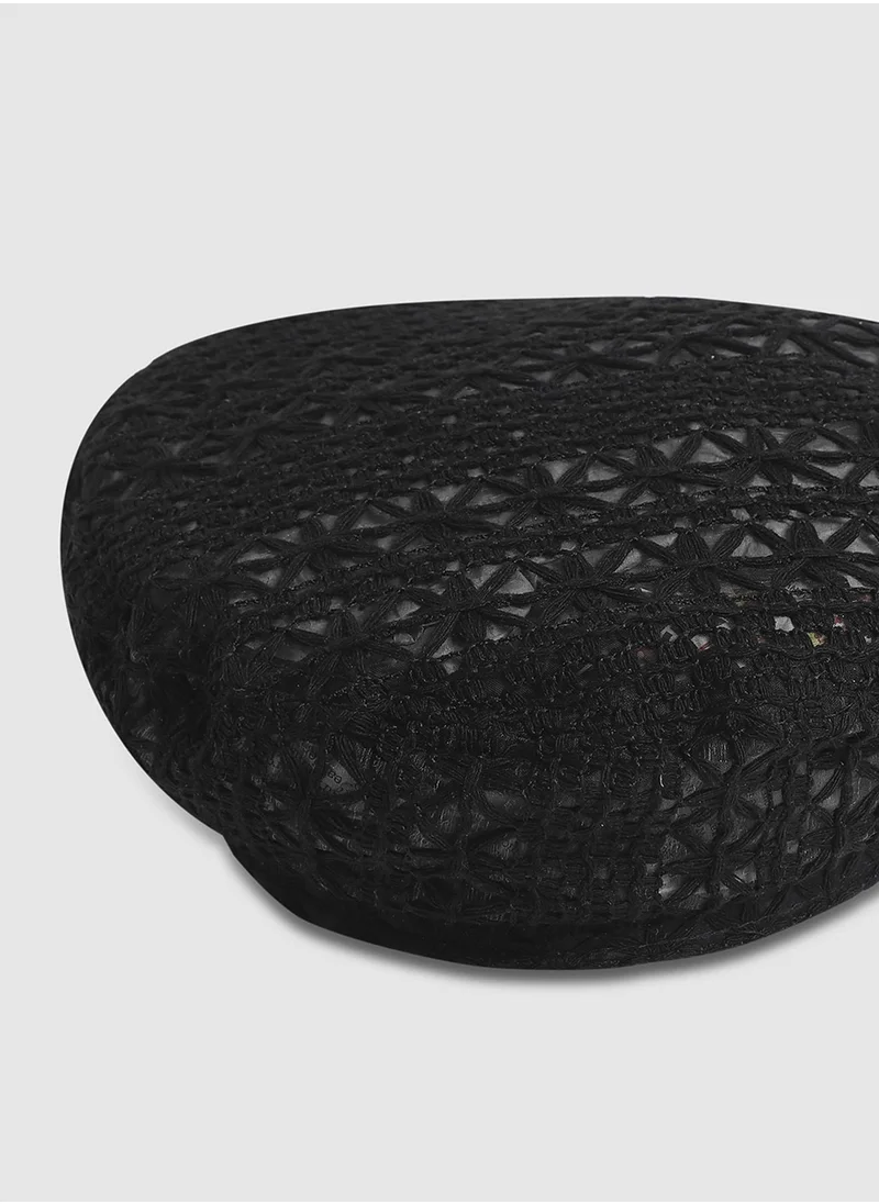 Haute Sauce Self-Design Beret Hat - Black
