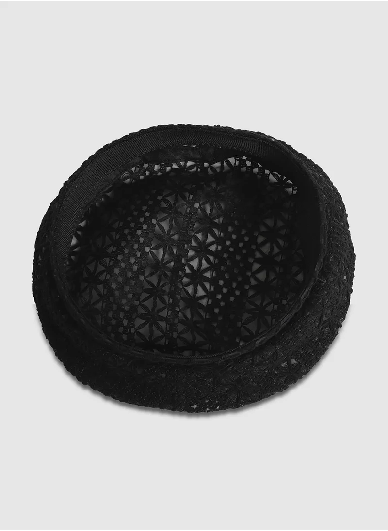 Haute Sauce Self-Design Beret Hat - Black