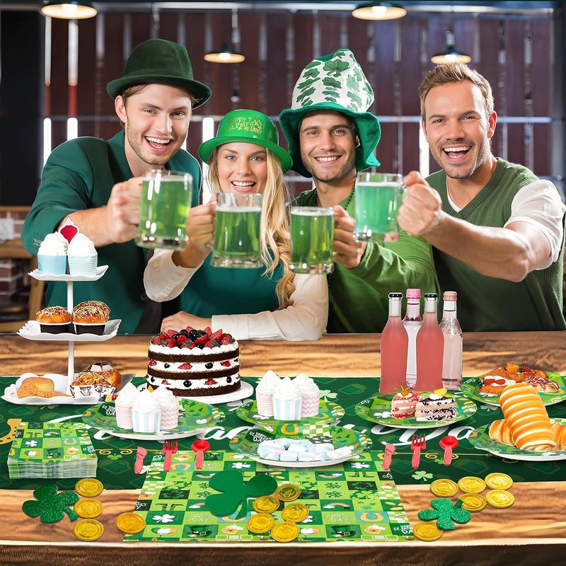 Hpscdyo 180Pcs St Patricks Day Party Supplies Paper Plates and Napkins Serve 60 Disposable Tableware Set for Birthday Party Decorations Game Day Family School Holiday Sports Events - Image 5