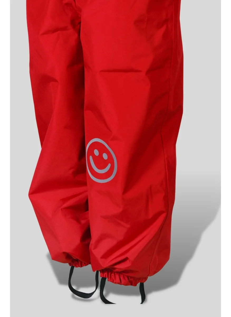 Belkızın Atölyesi Red Waterproof Overalls with Suspenders