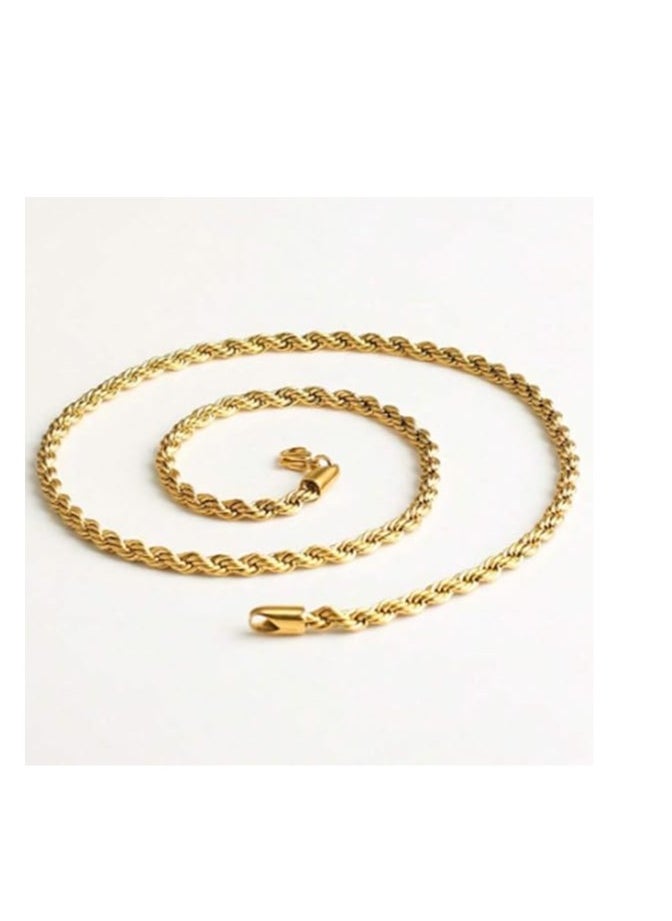 Generic Stainless Steel Rope Chain Necklace-Trendy Twisted Rope Chain -Women Thick Braided Rope Chain Necklace Modern Birthday for Wife and Daughter  - Image 2