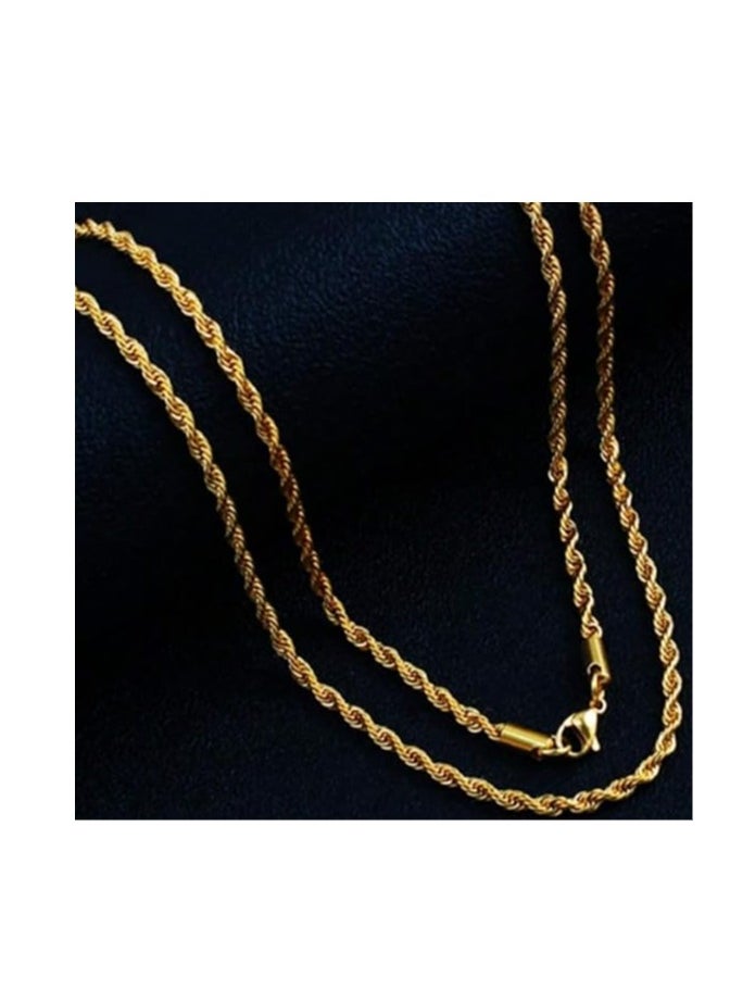 Generic Stainless Steel Rope Chain Necklace-Trendy Twisted Rope Chain -Women Thick Braided Rope Chain Necklace Modern Birthday for Wife and Daughter  - Image 4
