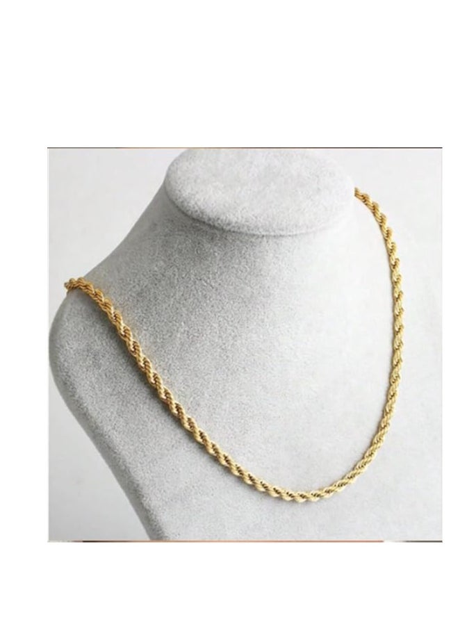 Generic Stainless Steel Rope Chain Necklace-Trendy Twisted Rope Chain -Women Thick Braided Rope Chain Necklace Modern Birthday for Wife and Daughter  - Image 5