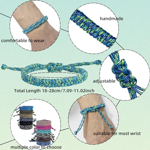 YANMIN 24 pcs Braided Friendship Bracelets for Teen Girls Boys Assorted Colors Paracord Bracelets Bulk Handmade Goody Bag Stuffers Easter Basket Filler for Teens Teenager Birthday Christmas Party Favors - Image 5