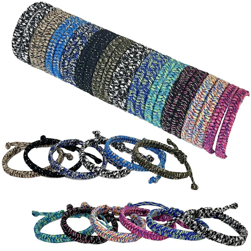 YANMIN 24 pcs Braided Friendship Bracelets for Teen Girls Boys Assorted Colors Paracord Bracelets Bulk Handmade Goody Bag Stuffers Easter Basket Filler for Teens Teenager Birthday Christmas Party Favors - Image 3