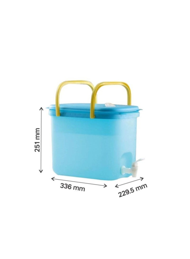 Tupperware Portable Plastic Water Dispenser 10L (Sky Blue) with Tap, Leak-Proof Storage Container for Home, Office & Outdoor - Image 4