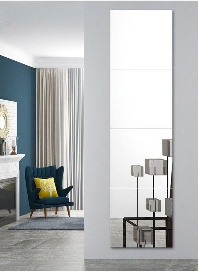 CityRiya-Long Full Length Mirror 22X22cm X 4 pcs Dressing Mirror Shatterproof Full Body Mirror Rectangular Glass Wall Mirror Makeup Mirror for Bedroom Living Room  - Image 1