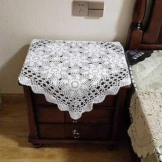 Damanni Damanni White Cotton Handmade Crochet Lace Table Cloth Doilies Doily,Square,23 Inch - Image 1