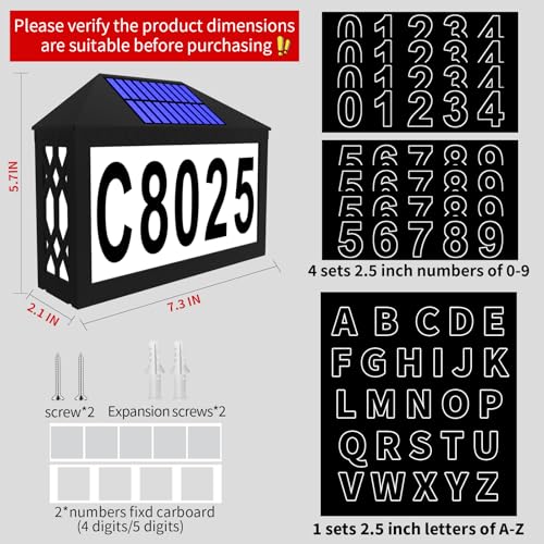 IVWVI Solar House Numbers Lighted Solar Address Number with Remote Control Waterproof RGBW Color Changing Address Sign Solar Powered for Street Yard Home Mailbox - Image 3