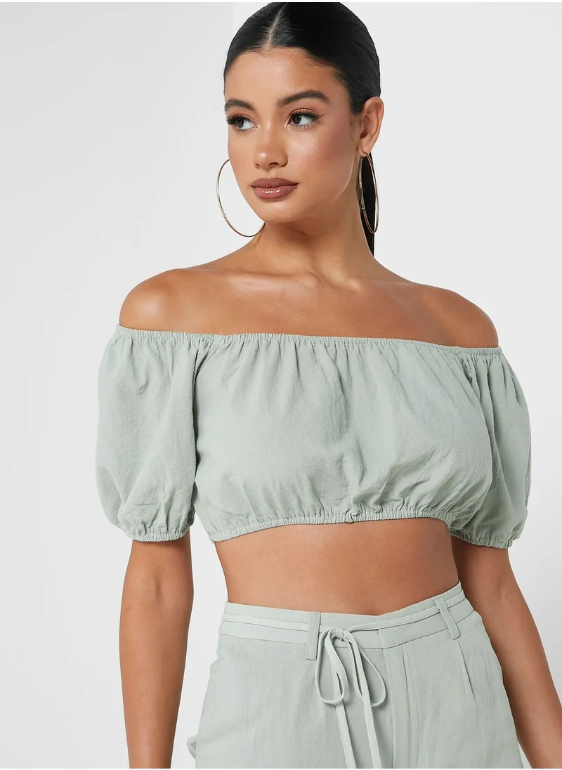 Missguided Bardot Crop Top