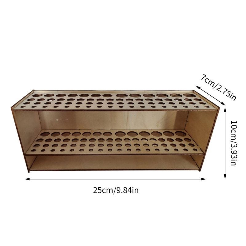 Paintbrush Holder: Beige Wood 67-Hole - Space-Saving Versatile Storage Organizer for Artists, Crafters and Home Desk Use - Image 2