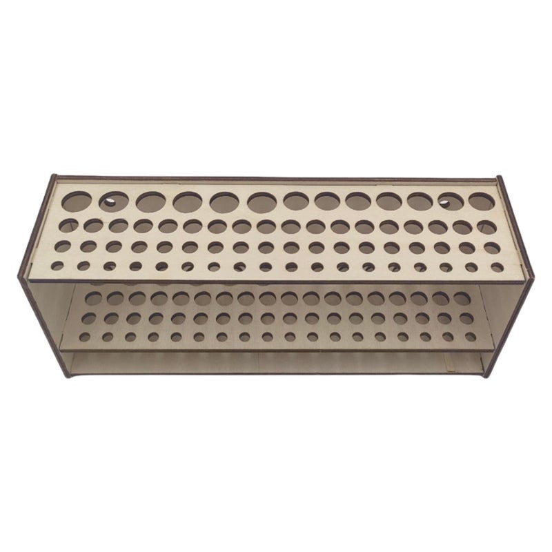 Paintbrush Holder: Beige Wood 67-Hole - Space-Saving Versatile Storage Organizer for Artists, Crafters and Home Desk Use - Image 1