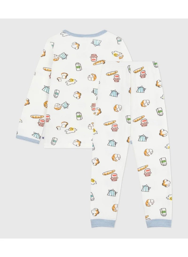 Petit Bateau Children's breakfast-print tube knit pyjamas