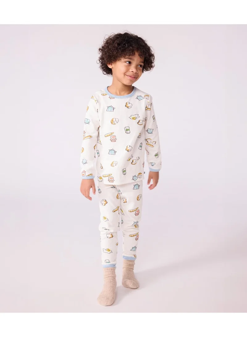 Petit Bateau Children's breakfast-print tube knit pyjamas