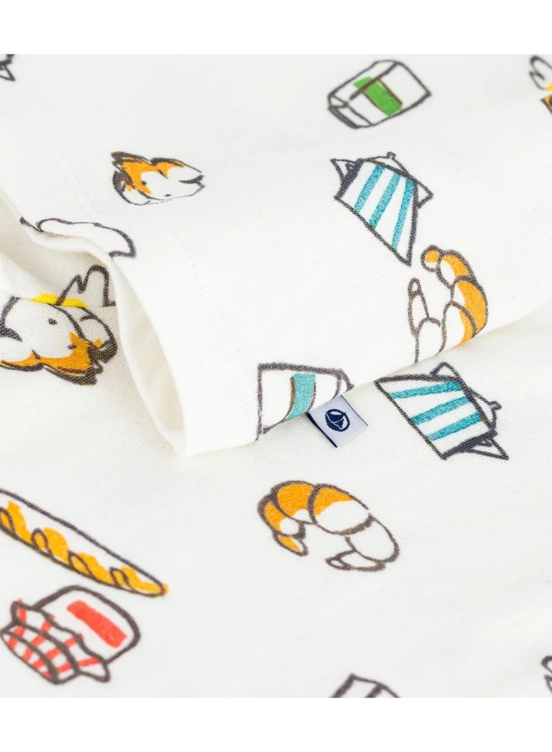 Petit Bateau Children's breakfast-print tube knit pyjamas