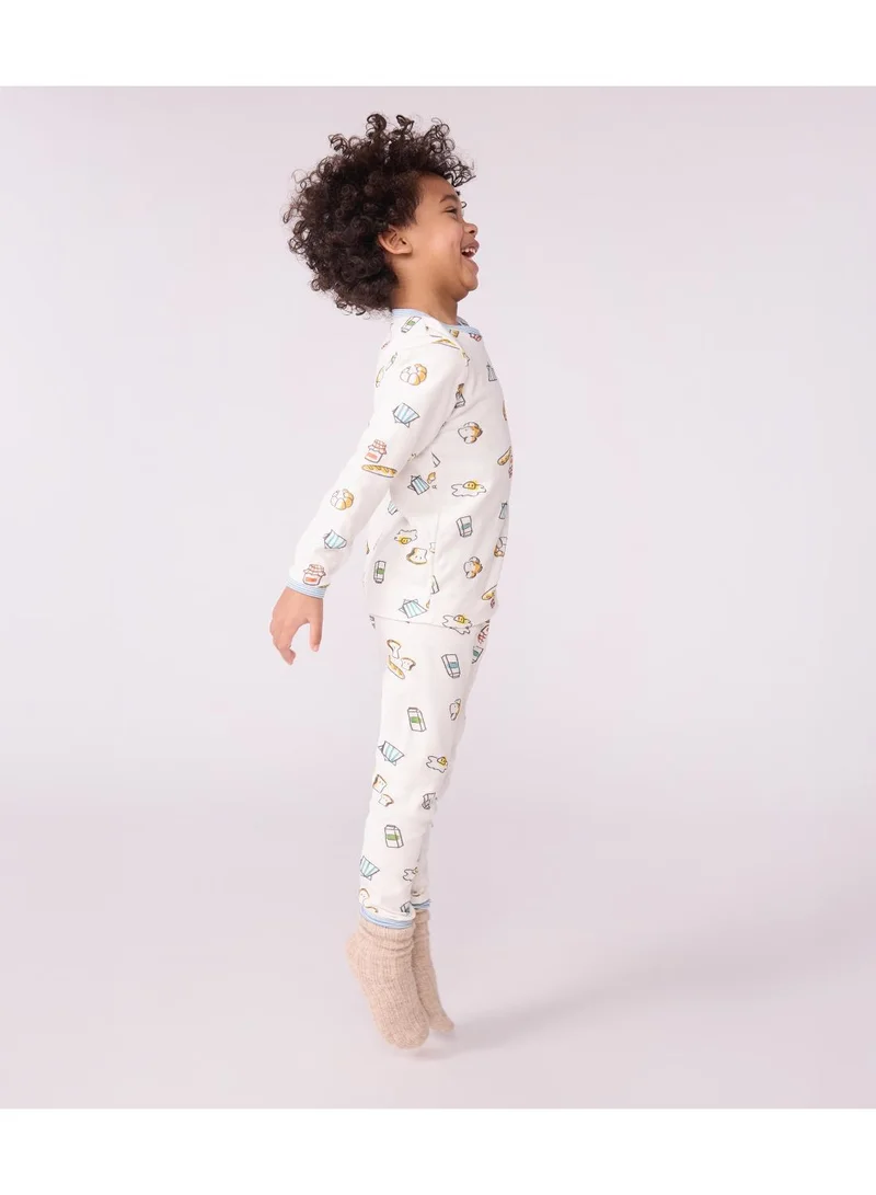 Petit Bateau Children's breakfast-print tube knit pyjamas