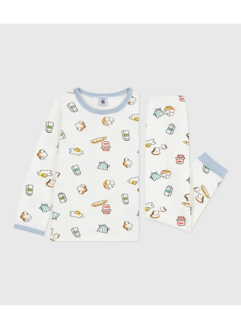 Petit Bateau Children's breakfast-print tube knit pyjamas