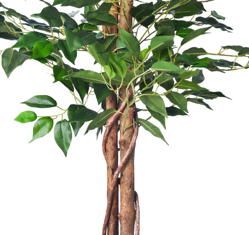 HAIHONG 2Packs 4FT Artificial Ficus Tree, Fake Plants with Sturdy Plastic Nursery Pot,Faux Ficus Trees for Home Office Living Room Indoor Outdoor Decor Perfect Housewarming Gift (4FT-2Packs) - Image 3