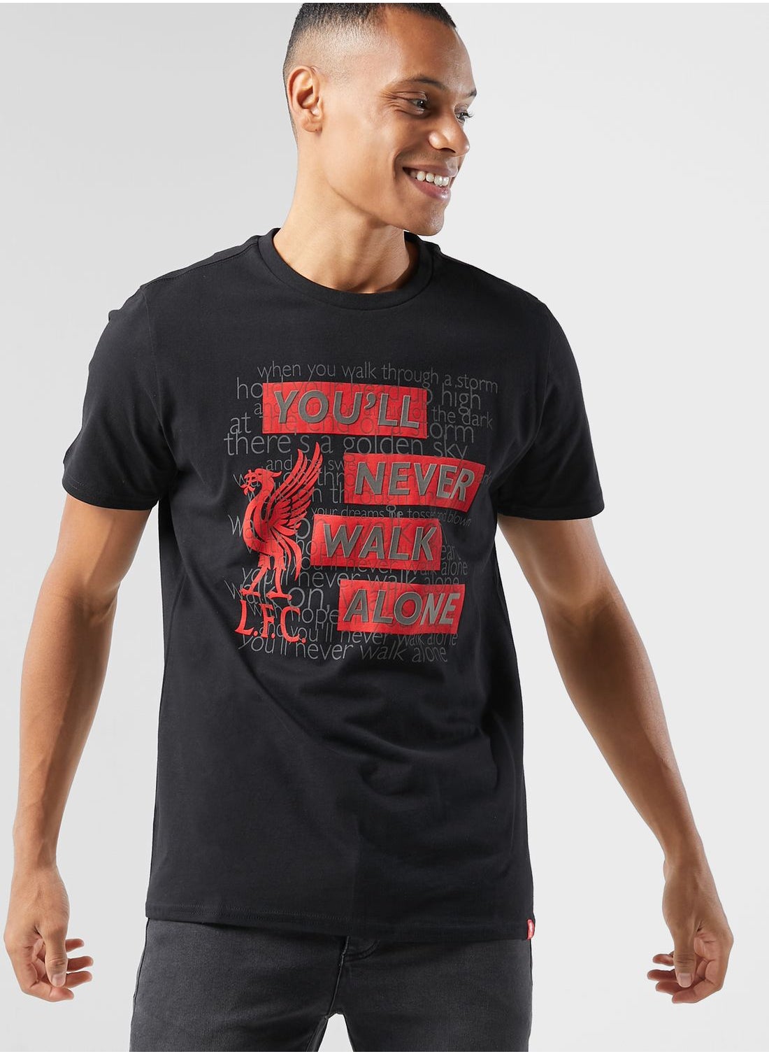 Buy Liverpool FC Black Liverpool Text Layer Jersey for Men in KSA