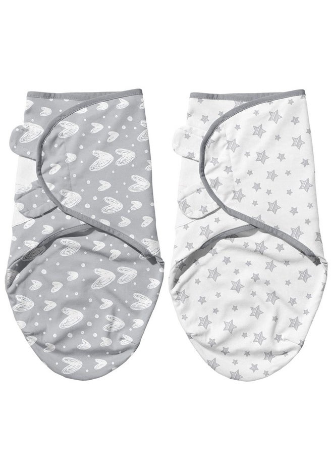 Biloban - Baby Swaddles 0-3 Months For Boy Girls, Baby Swaddle, Newborn Swaddle, Cotton Swaddle Blanket, Newborn Essentials, Lovely Grey Print, 2 Pack - Image 1