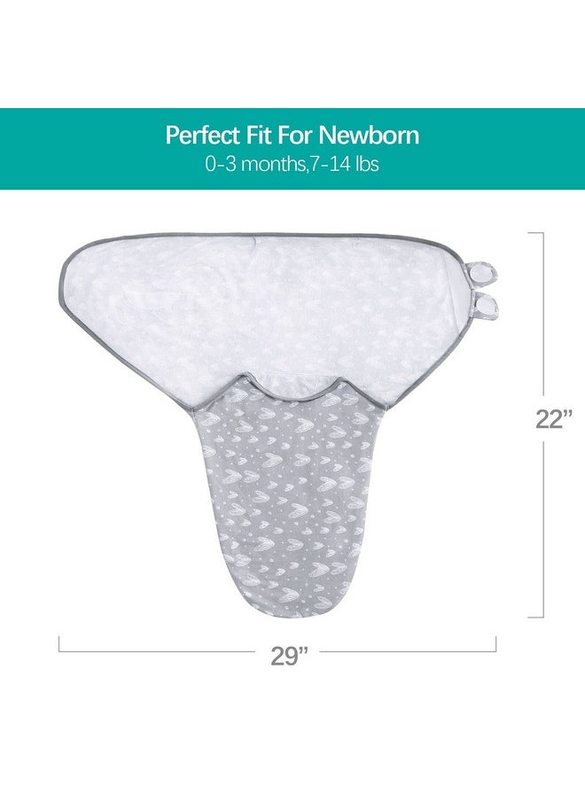Biloban - Baby Swaddles 0-3 Months For Boy Girls, Baby Swaddle, Newborn Swaddle, Cotton Swaddle Blanket, Newborn Essentials, Lovely Grey Print, 2 Pack - Image 1