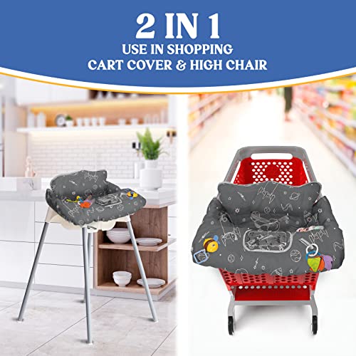 PILLANI Shopping Cart Cover for Baby, High Chair Cover for Restaurant Seat - Grocery Cart Cover for Baby Girl and Boy, Comfortable Cotton Buggy Covers for Babies - Padded Toddler Shopping Cart Cover - Image 5