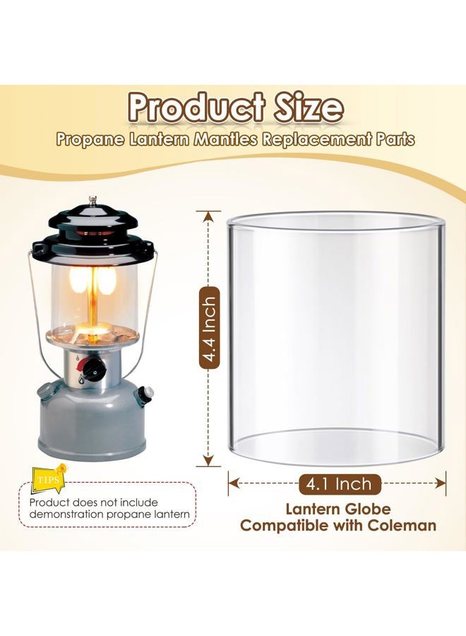 Ceoighe Lantern Globe Replacement Parts, Propane Lantern Glass Replacement, Clear Lantern Parts Compatible with Standard Shape Fueled Lantern, Reusable Lantern Mantles Parts for Camping Hiking Outdoor - Image 2