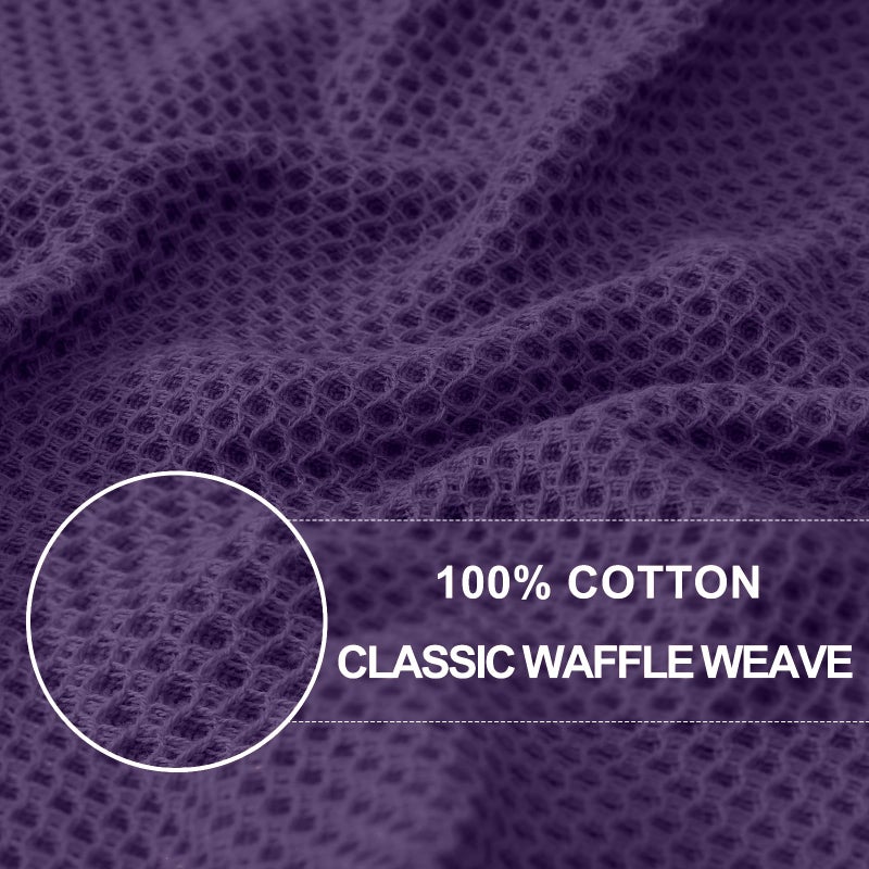 Homaxy 100% Cotton Waffle Weave Kitchen Dish Cloths, Ultra Soft Absorbent Quick Drying Dish Towels, 12 x 12 Inches, 6-Pack, Eggplant - Image 2