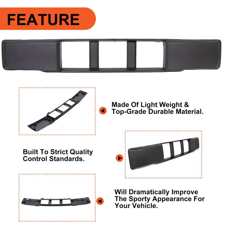 ECOTRIC Lower Grille Compatible With 2015-2017 Ford F-150 F150 Front Bumper Lower Grille Trim Panel Black Replacment for FL3Z-17E810-CA FO1044110 - Image 4