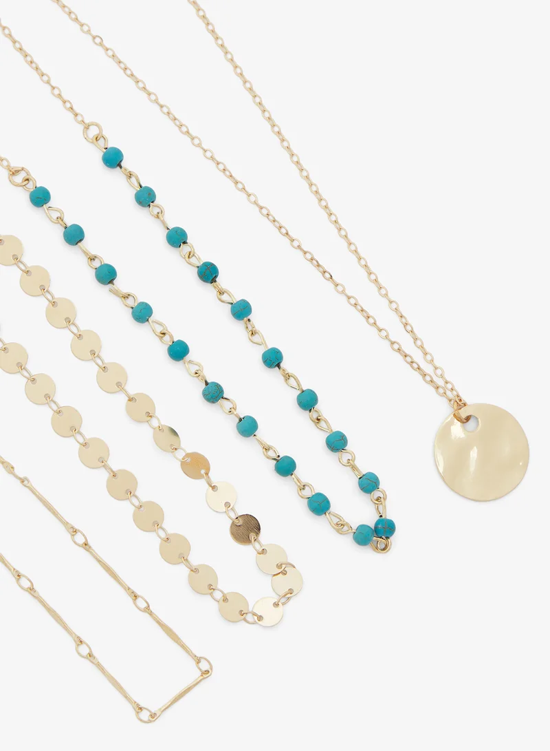 جينجر Multipack Layered Bead Necklace with Charms