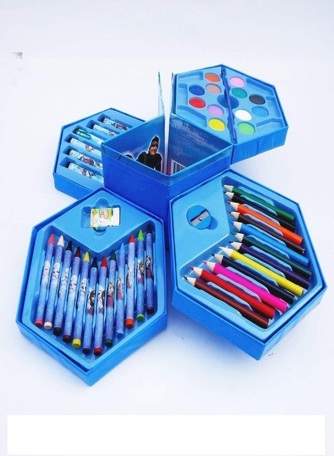SEASPIRIT 46 Pcs Drawing Set for Kids | Art Set with Color Box | Pencil Colors Crayons Colors Water Color Sketch Pens Set for Kids | Best Gift for Kids | Multicolor (BLUE) - Image 5