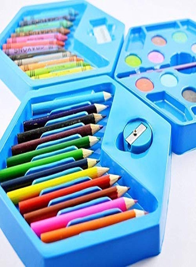 SEASPIRIT 46 Pcs Drawing Set for Kids | Art Set with Color Box | Pencil Colors Crayons Colors Water Color Sketch Pens Set for Kids | Best Gift for Kids | Multicolor (BLUE) - Image 3