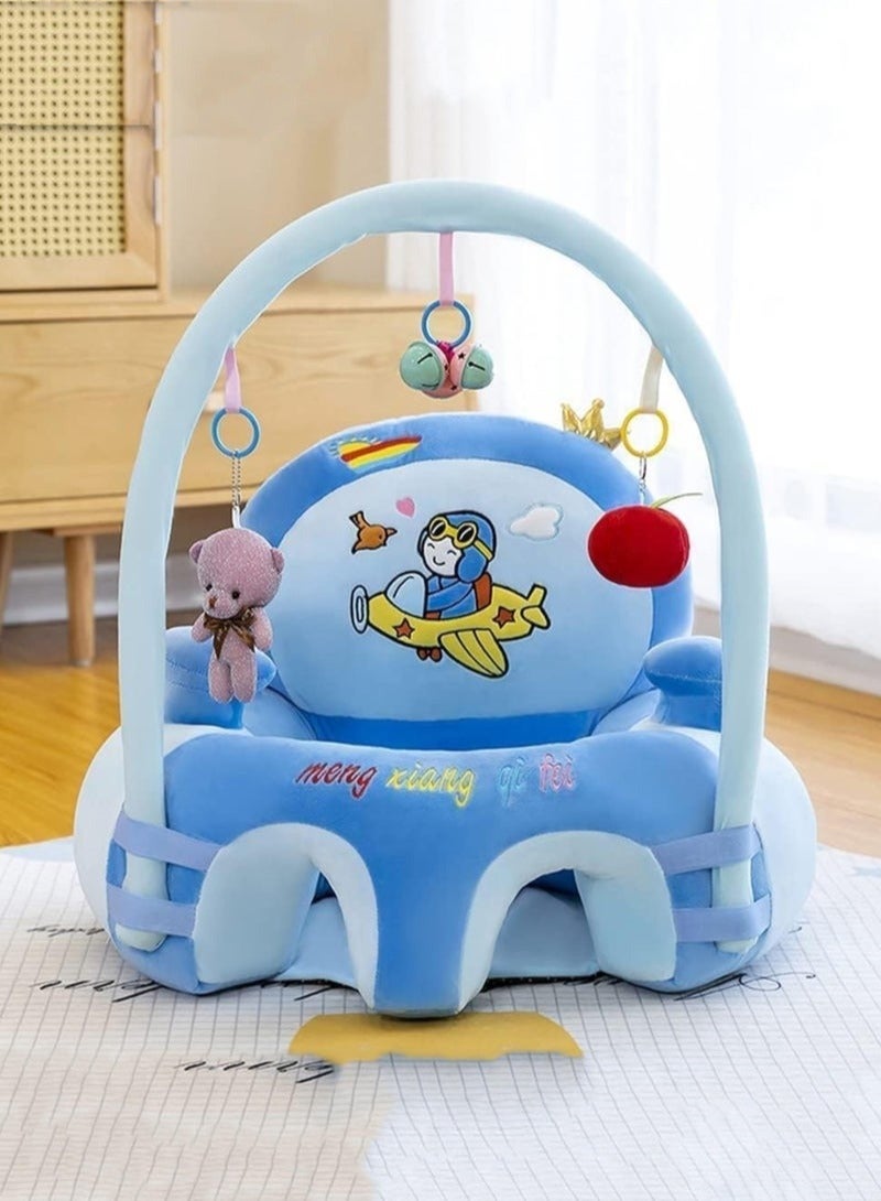 MIXDE Baby Learning Seat Sofa, Baby Learn Sitting Feeding Chair Infant Floor Seat Support Seat Pillow Protector Plush Cushion Infant Sitting Chair Baby Support Seat Bed Sofa with Plush Toys - Image 2