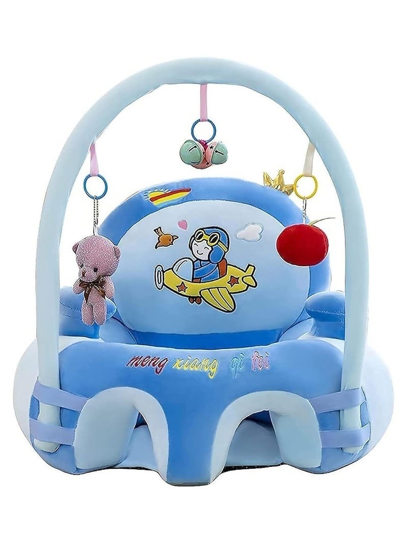 MIXDE Baby Learning Seat Sofa, Baby Learn Sitting Feeding Chair Infant Floor Seat Support Seat Pillow Protector Plush Cushion Infant Sitting Chair Baby Support Seat Bed Sofa with Plush Toys - Image 1