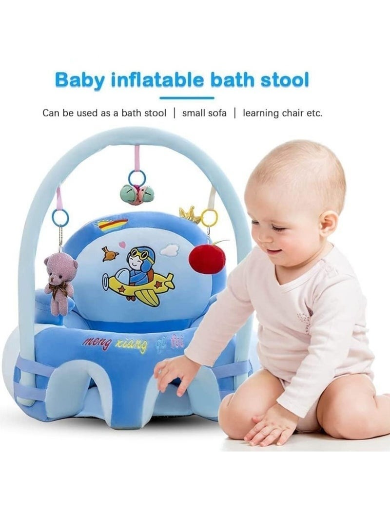 MIXDE Baby Learning Seat Sofa, Baby Learn Sitting Feeding Chair Infant Floor Seat Support Seat Pillow Protector Plush Cushion Infant Sitting Chair Baby Support Seat Bed Sofa with Plush Toys - Image 3