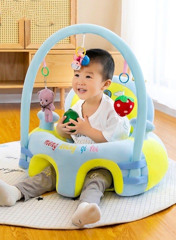 MIXDE Baby Learning Seat Sofa, Baby Learn Sitting Feeding Chair Infant Floor Seat Support Seat Pillow Protector Plush Cushion Infant Sitting Chair Baby Support Seat Bed Sofa with Plush Toys - Image 5