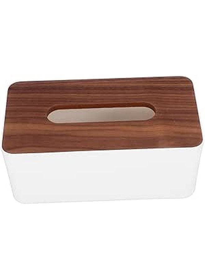 Walnut Tissue Box Cover Holder For Office Home Bathroom Living Room - Image 1