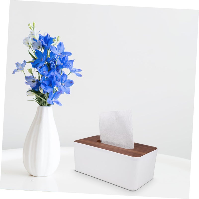 Walnut Tissue Box Cover Holder For Office Home Bathroom Living Room - Image 4