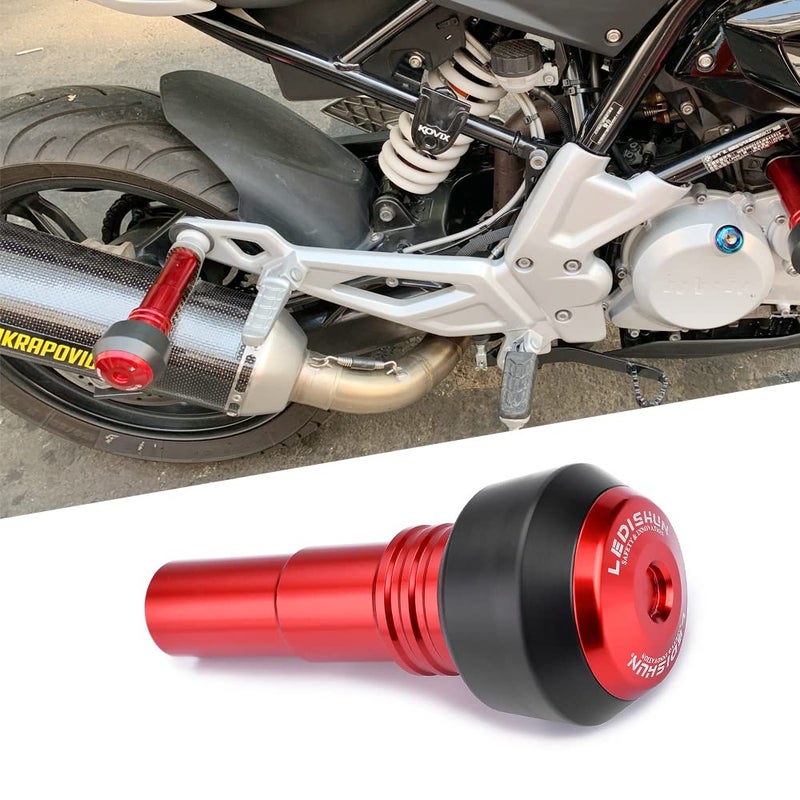 LEDISHUN Accessoires Falling protection Exhaust Slider Crash pad slider compatible with Yamaha YZF R15 V2 V3 V4MT03 MT03YZFR3 R3YZFR25 R25YZF R6FZ1N FAZERFZ8N FZ8SFZS 150FZX 150 Red - Image 2