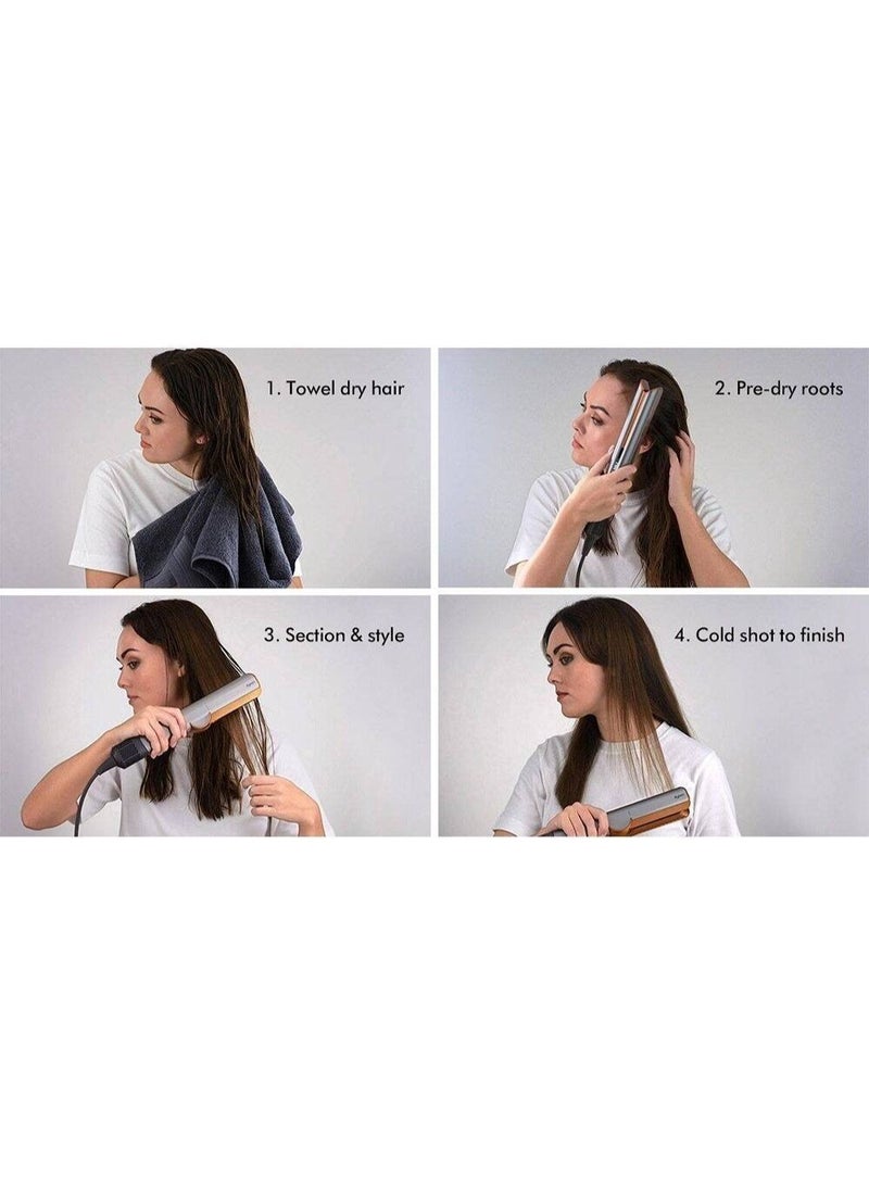 DS Dysaim HT01 Airstrait Straightener, 1600W, LCD Screen, Wet to Dry Hair, 2 Modes - 3 Heat, 3 Speed Power, 240V Voltage, Intuitive Airflow, Lock Feature, Auto-Pause, Kanzan Pink - Image 3