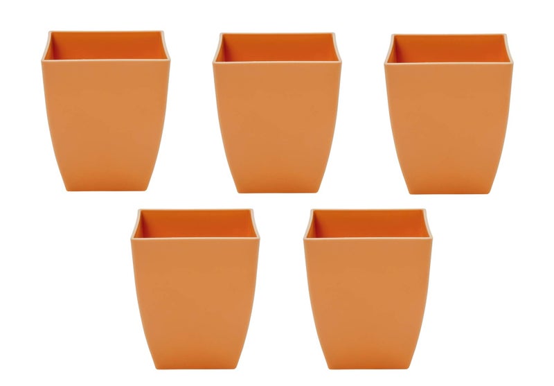 garbnoire Gardening Flower Pots - 5.5 Inch Plastic Flower Pots | Modern Decorative Indoor Outdoor Pots - (Camel, 5) - Image 3