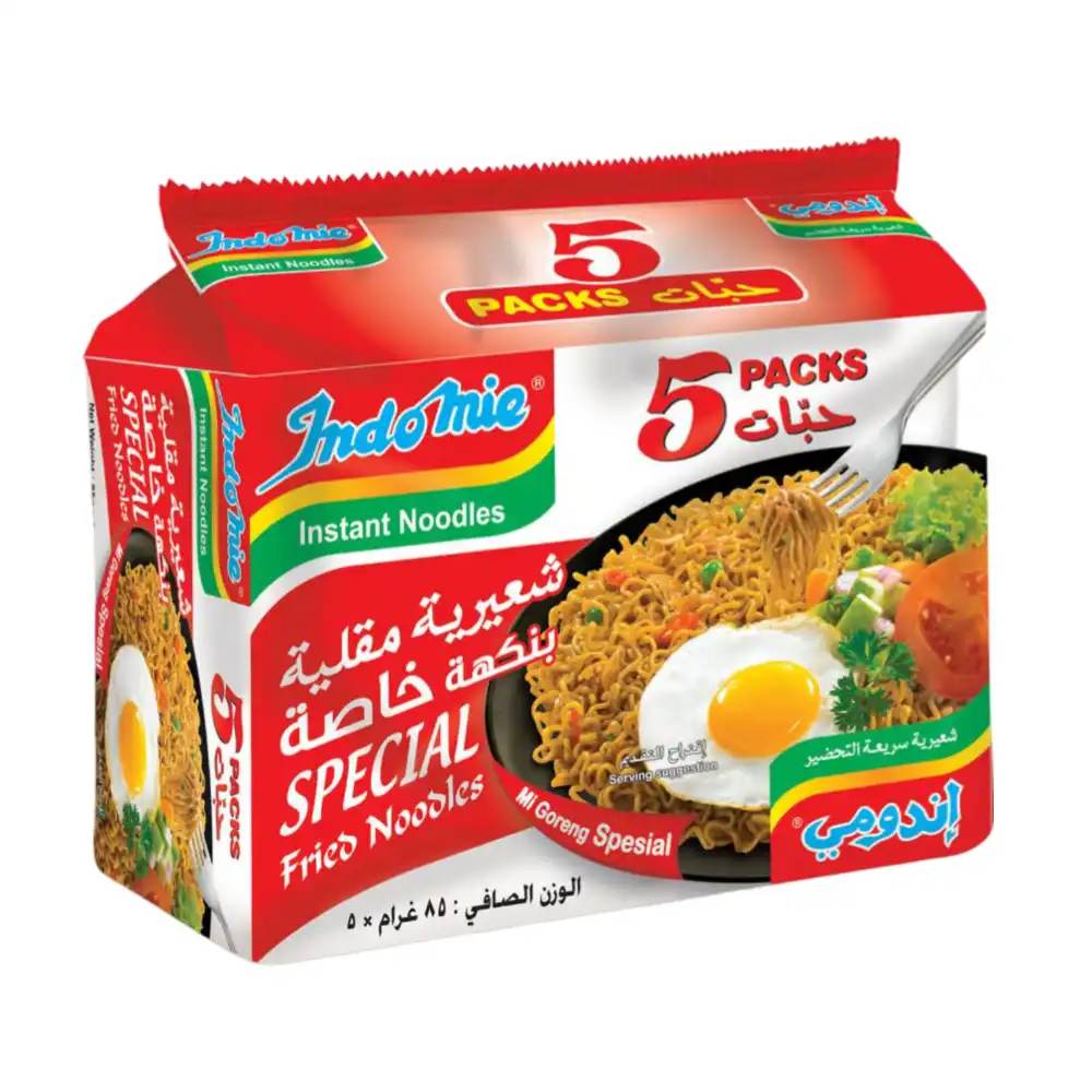 Indomie Special Fried Instant Noodles With Seasoning Powder and Sauce- 5X85gms