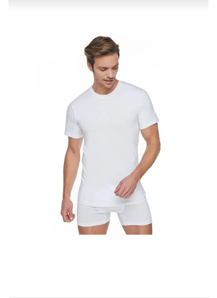 Tutku Passion 0105 Men's 0 Neck Undershirt 6 Piece White