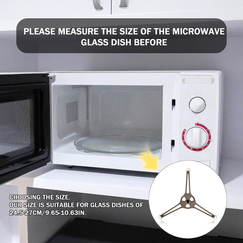 apvok Microwave Turntable Ring with 14mm Wheel Glass Plate Rotating Roller Ring Durable Spinner Microwave Oven Glass Plate Tray Support Holder Plastic Turntable Triple Flat for Replacement Parts - Image 4