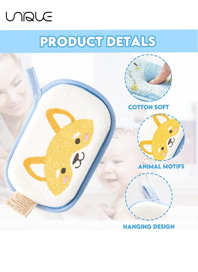 Unique 2 Pack Baby Bath Sponge,Cartoon Animal Style Baby Sponge for Bathing, Infants Bath Sponge Ultra Soft & Absorbent Natural and Safe Great for Sensitive Skin, for Boys & Girls  - Image 2