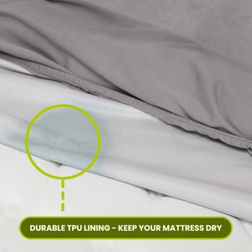 AVI Terry Cotton 100% Waterproof King Size Bed Mattress Protector 78x72 inch & Two Pillow Protector Soft, Breathable, Noiseless Fitted Mattress Cover for Spill Protection(Grey). - Image 4