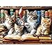 VOLUVOLU 300 Piece Puzzle for Adults Cats Library Jigsaw Puzzle Funny Kitten Bookshelf Puzzles Animal Pet Lover Challenging Puzzles for Friends Family Activity Game Nights Gifts 205x15 in - Image 2