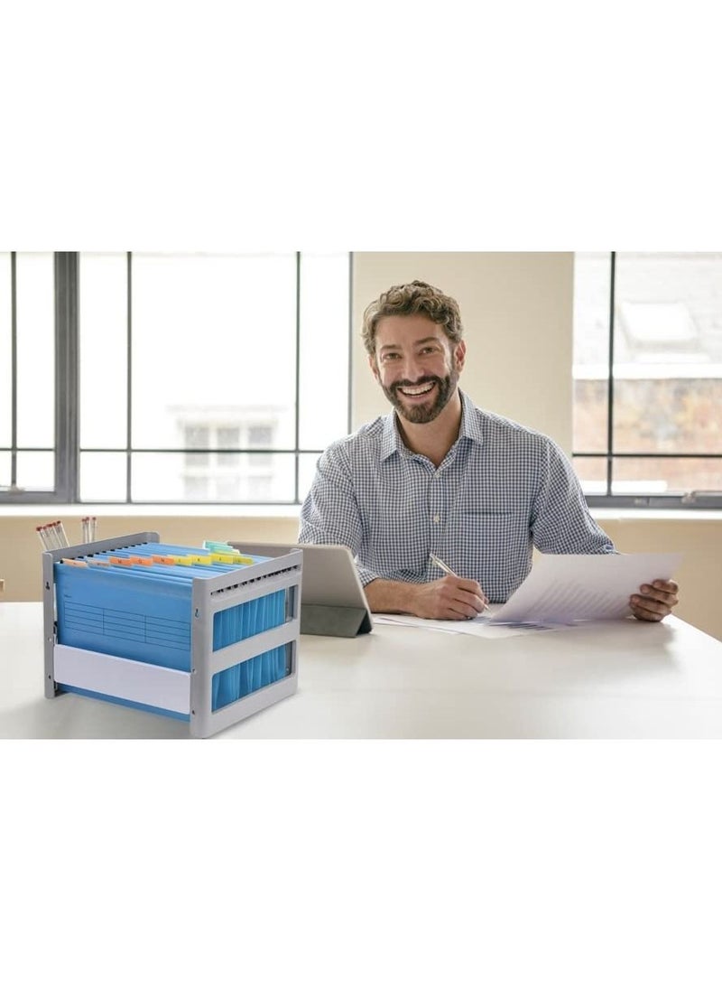 Generic - 12 Pack Hanging File Folders with Tab and Card Inserts, Polypropylene Hanging File Folders for Bulky Files, Medical Charts, Assorted Colors, Letter Size Office School Desktop File Storage - Image 1