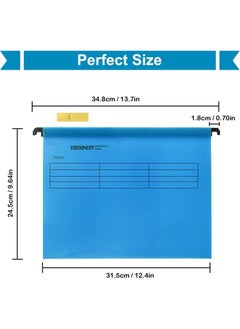 Generic 12 Pack Hanging File Folders with Tab and Card Inserts, Polypropylene Hanging File Folders for Bulky Files, Medical Charts, Assorted Colors, Letter Size Office School Desktop File Storage  - Image 2