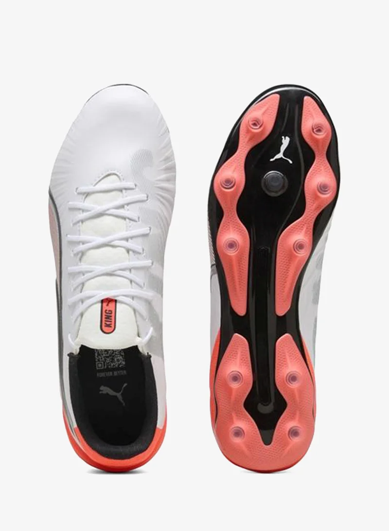 Puma PUMA White-PUMA Silver-Glowing Red KING MATCH FG/AG Football Boots Unisex for Men | Best Price UAE